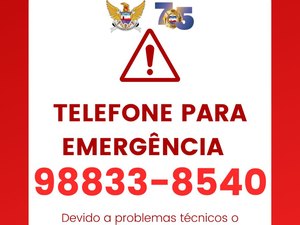 Devido a problemas técnicos número 193 do Corpo de Bombeiros está temporariamente indisponível