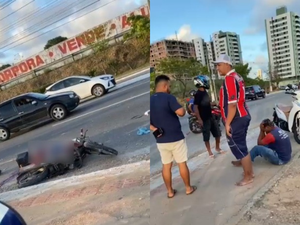 Homem morre após caminhão colidir contra motocicleta na Avenida Márcio Canuto