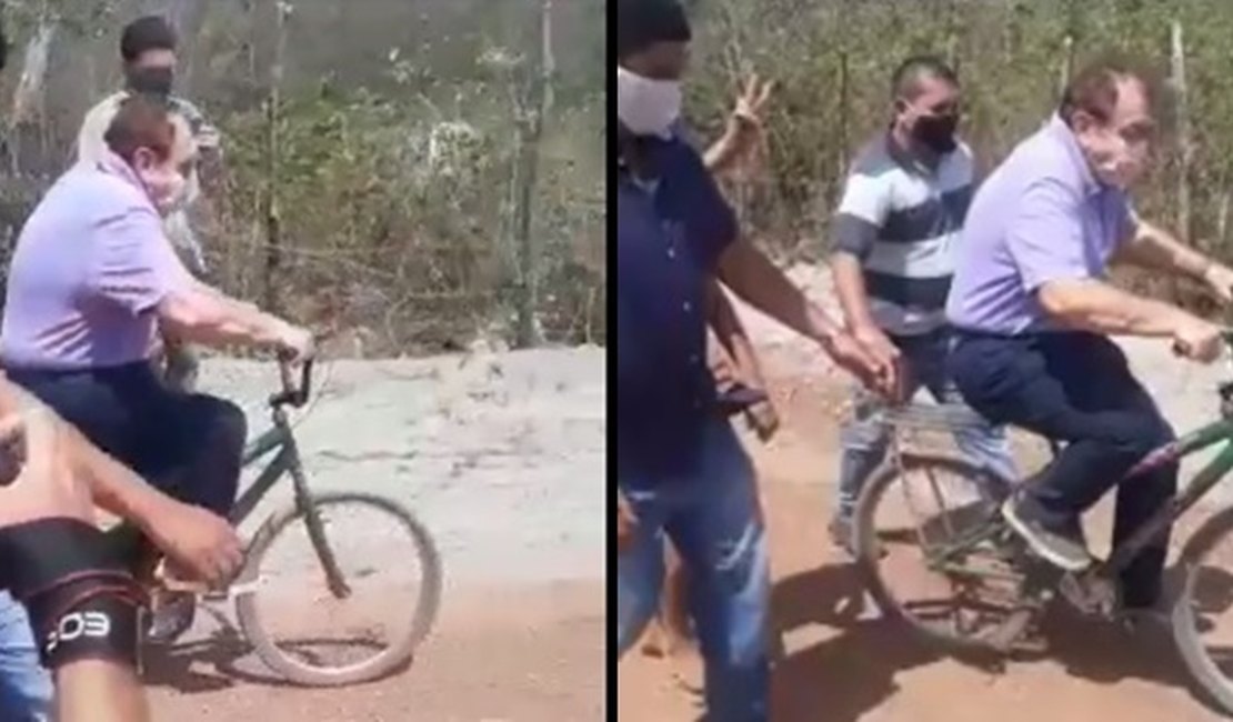Vídeo de Mão Santa andando de bicicleta viraliza na internet