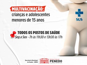 ﻿Campanhas de vacinação contra a Poliomielite e a Multivacinação são prorrogadas em Penedo