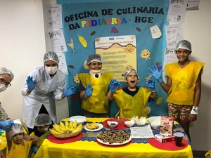 Crianças internadas no HGE ganham momento de descontração com atividade culinária