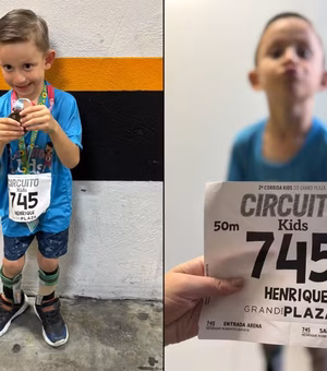 Menino com paralisia cerebral viraliza ao participar de 1ª corrida