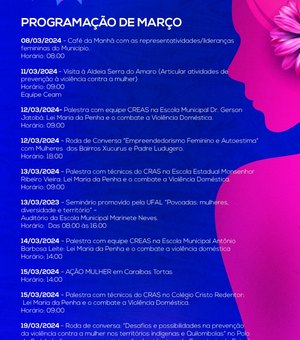 Prefeitura de Palmeira inicia comemorações do Mês da Mulher nesta sexta-feira (8)