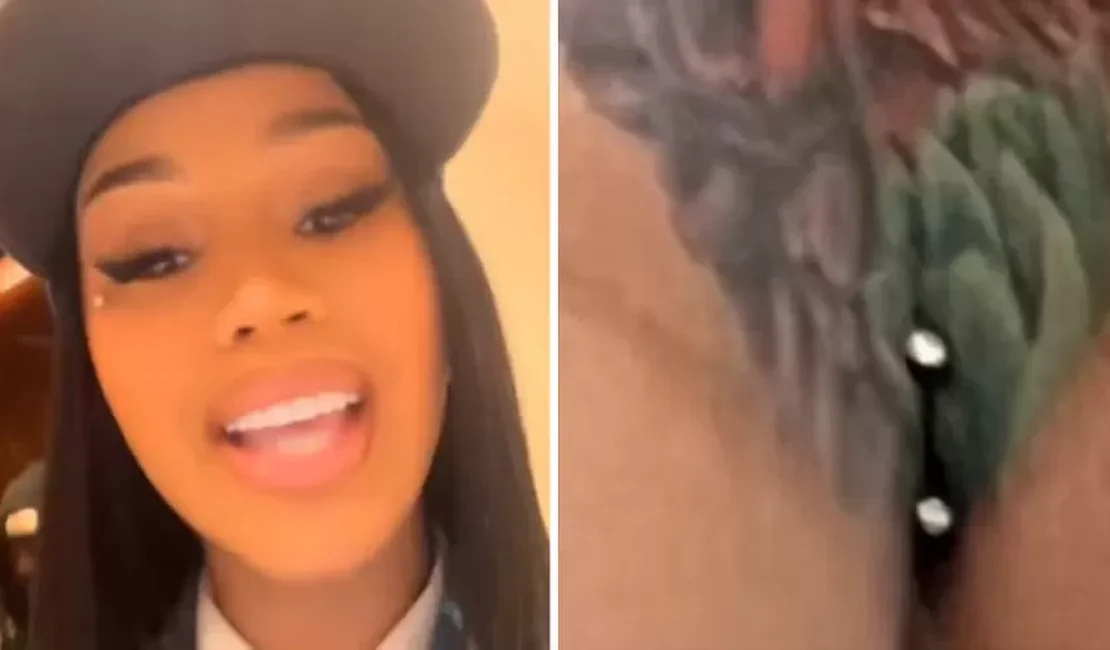 Cardi B exibe imagem do seu piercing no 'cofrinho'