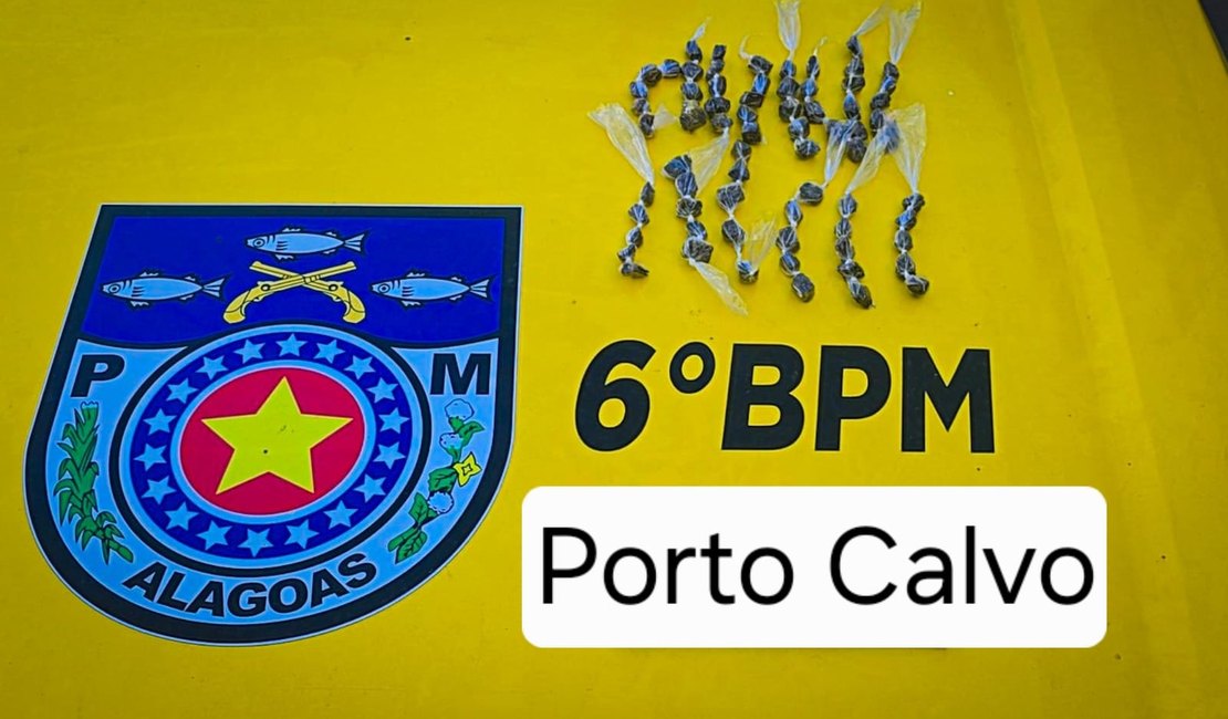 Jovem é preso acusado de tráfico de drogas no município de Porto Calvo