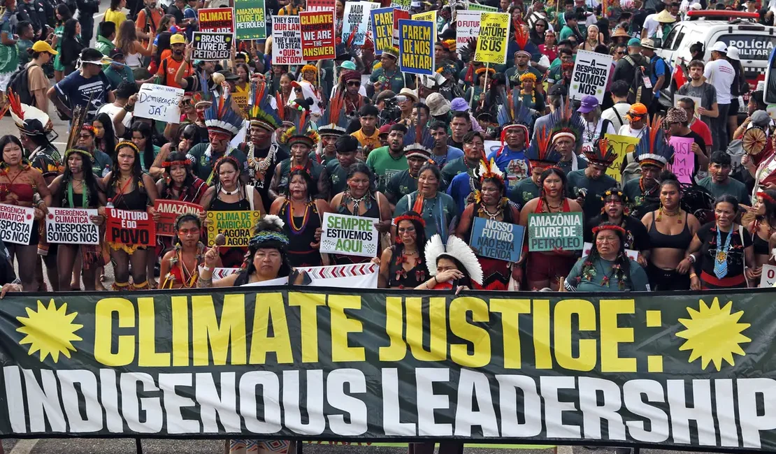Marcha global indígena em Belém cobra demarcação de territórios