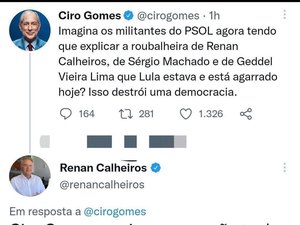 Renan Calheiros e Ciro Gomes trocam farpas nas redes sociais