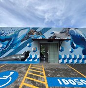 Leôncio, elefante-marinho morto em AL, é homenageado em mural do Biota