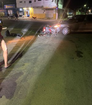 Batida entre carro e moto deixa homem ferido no município de São Sebastião