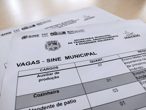 Sine Maceió oferta mais de 90 vagas de emprego nesta segunda-feira (8)