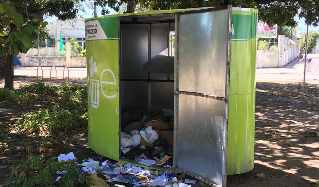 Vandalismo prejudica coleta seletiva em Maceió