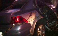 Carro do André Valente ficou desrtuido após acidente