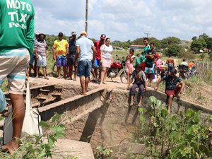 Zona rural de Maragogi vive drama por causa de ponte destruída