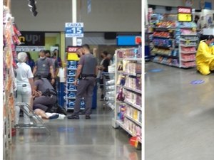 Paciente com Covid-19 foge do hospital, invade supermercado e é contido por policiais