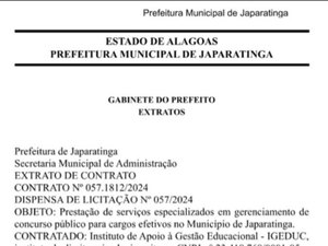 Prefeitura de Japaratinga contrata empresa para organização de concurso público