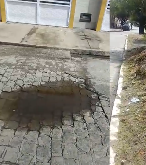 [Vídeo] Lixo acumulado e buraco no asfalto geram reclamações no Poço