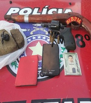 Polícia prende suspeitos e apreende 1kg de maconha, celulares e arma de fogo