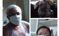 Idosas enviaram fotos utilizando máscaras caseiras, uma das medidas de prevenção recomendadas pelo Ministério da Saúde contra a Covid-19