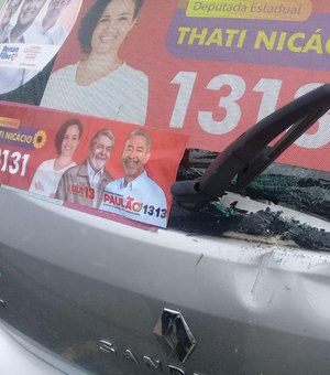 Candidata a Deputada Estadual tem carro apedrejado por motivação política em Maceió