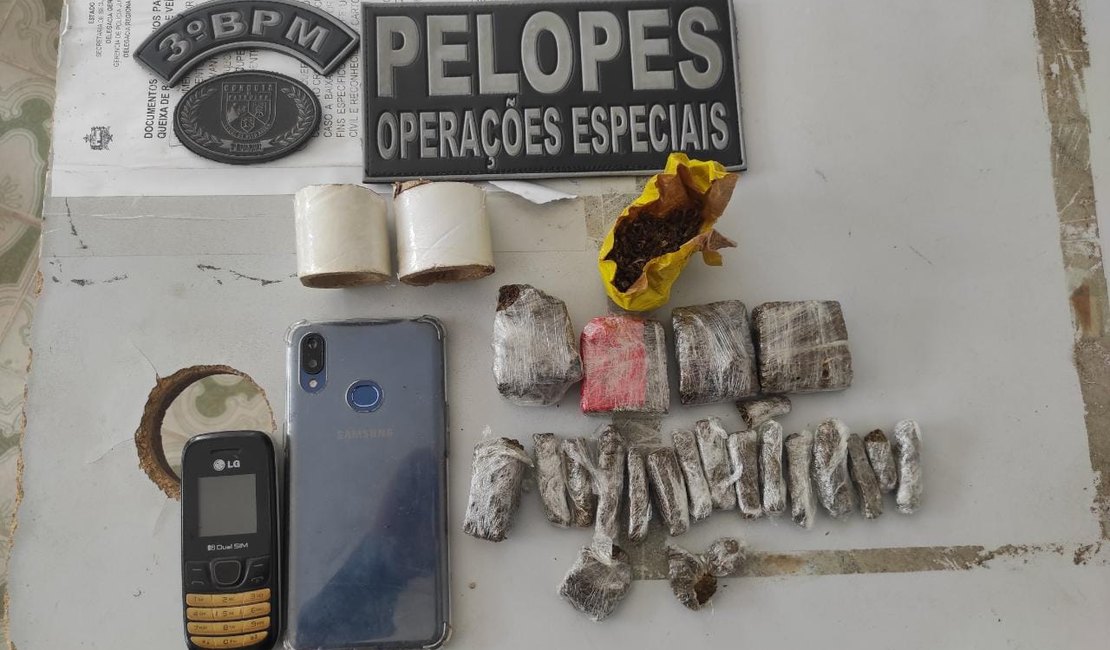 Polícia apreende drogas em casa de traficante em Arapiraca