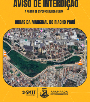 Obra da Marginal do Riacho Piauí recebe sinalização asfáltica