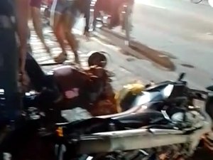 [Vídeo]Motociclista fica gravemente ferido e motorista com sinais de embriaguez  tenta fugir do local do acidente