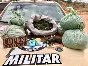 Dupla é presa com 4,8kg de maconha e arma de fogo em Mata Grande