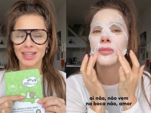 Carolina Dieckmann testa máscara de lesma e dermatologista avalia
