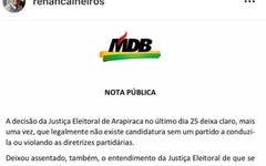 MDB de Alagoas divulga nota sobre decisão da Justiça Eleitoral