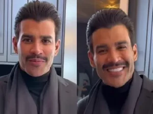 Gusttavo Lima raspa barba e reaparece apenas de bigode