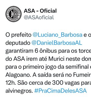 Prefeito Luciano Barbosa e Deputado Daniel Barbosa garantem seis ônibus para torcedores irem ao jogo do ASA