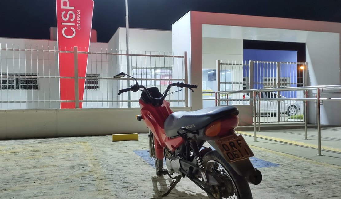 Moto roubada neste domingo é abandonada na zona rural de Craíbas