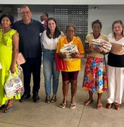 Famílias de Arapiraca recebem cestas básicas arrecadas no jogo de Traipu e Passo Fundo