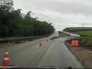 Trecho do KM 11 da BR 101 em Novo Lino é liberado