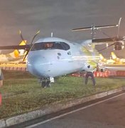 Avião da Voepass vai parar na grama depois de problema mecânico em Congonhas