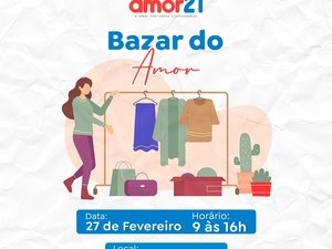Instituto Amor 21 realiza bazar para arrecadar fundos neste sábado