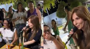 Manu Bahtidão surpreende fãs ao cantar em praça pública de Batalha
