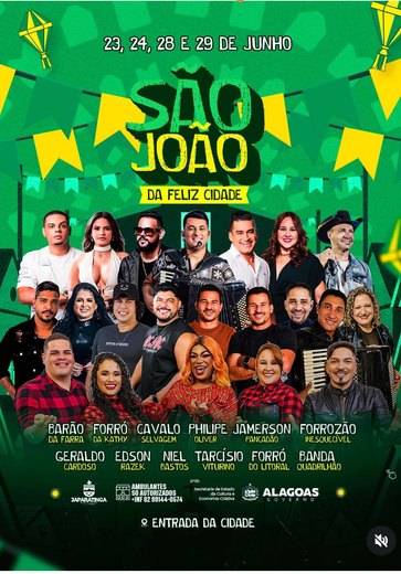 Shows musicais do São João de Japaratinga começam nesta terça-feira (23)