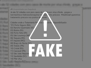 É falso que cidades que usam tratamentos experimentais zeraram mortes por covid