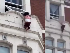 Menina fica pendurada em janela de prédio em Londres e é resgatada