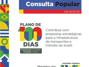 Consulta popular vai recolher sugestões para o plano de 100 dias em rodovias e ferrovias