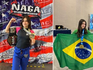 [Vídeo] Alagoana Clarice Berto conquista ouro e cinturão em competições nos EUA