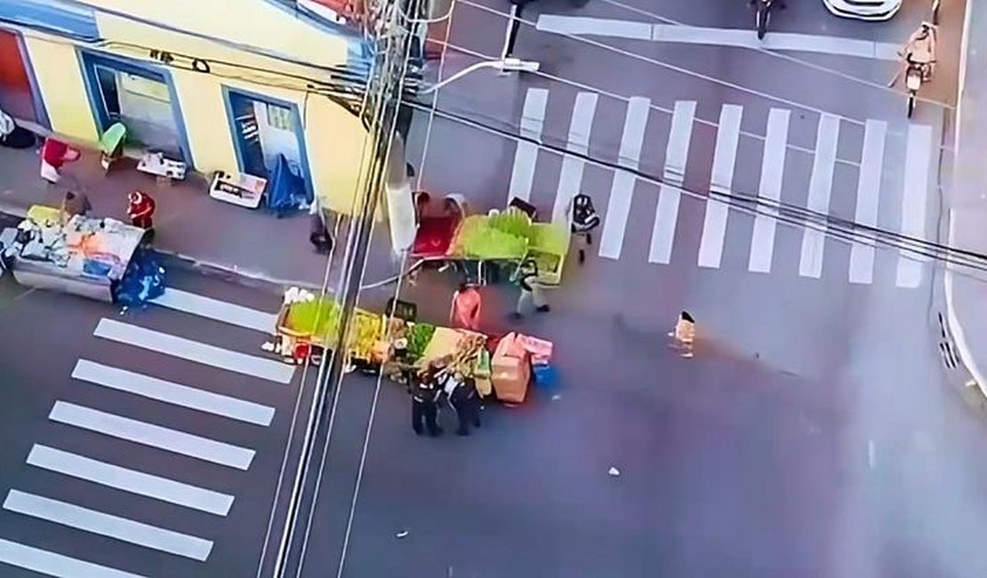 [Vídeo] Com uso de drone, foragido por furto é preso no Centro de ﻿Maceió