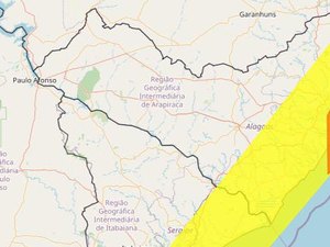 Inmet emite dois alertas de chuvas e inclui 51 municípios de Alagoas