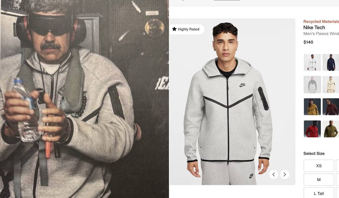 Roupa de Maduro viraliza e faz conjunto da Nike de R$ 1,7 mil disparar nas buscas