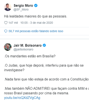Moro responde Bolsonaro: “Há lealdades maiores do que as pessoais”