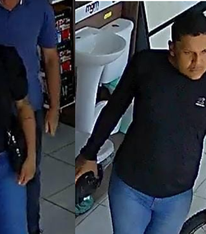 [Vídeo] Casal é flagrado furtando torneiras em loja de material de construção no Pilar