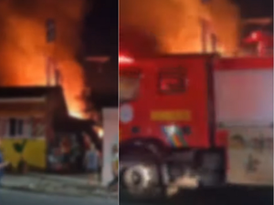 [Vídeo] Incêndio atinge casa e provoca fogo alto, em Maceió