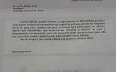 Ofício entregue pela direção do Sport Atalaia