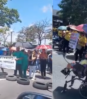 [Vídeo] Dois protestos acontecem ao mesmo tempo e travam trânsito na Fernandes Lima